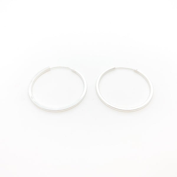 Hoop Earrings - Square XLarge - Stone Heart 