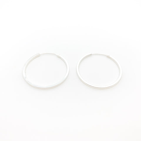 Hoop Earrings - Square XLarge - Stone Heart 