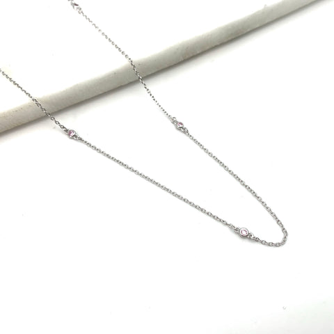 Necklace with Tiny Stones - Stone Heart 