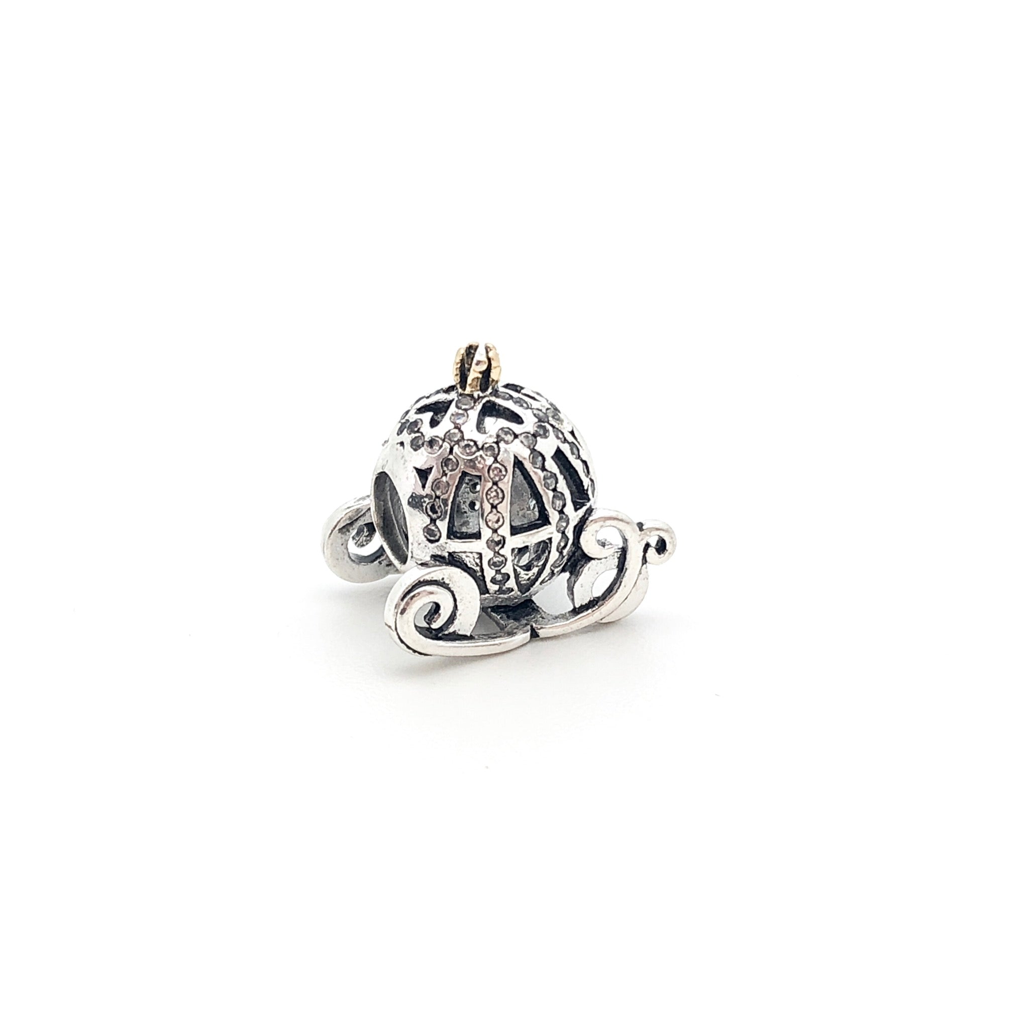 Princess Carriage Charm Bead - Stone Heart 