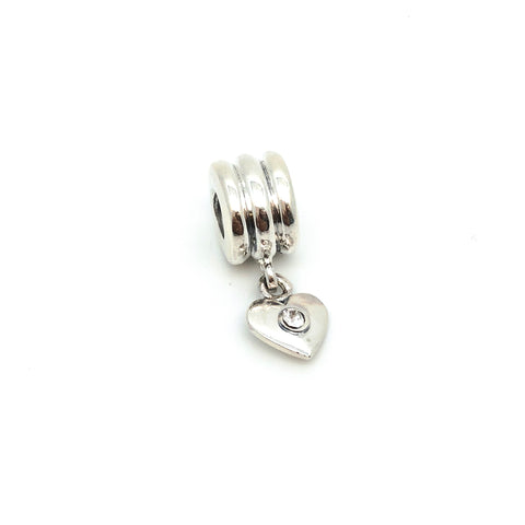 Heart Dangling Charm - Stone Heart 