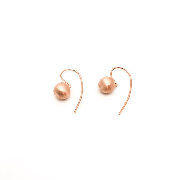 Satin Hook Earring - Rose Gold - Stone Heart 