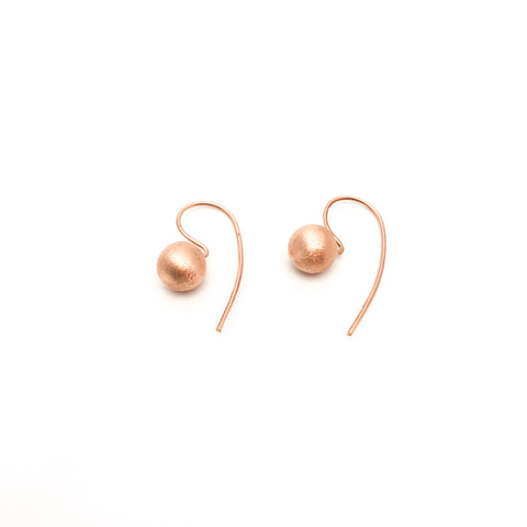 Satin Hook Earring - Rose Gold - Stone Heart 
