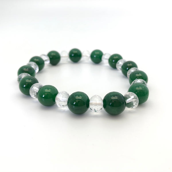 Green Stone & Crystal - Stone Heart 