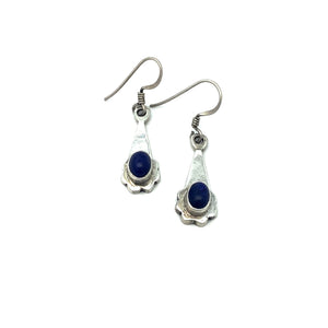 Lapis Lazuli & Silver Earrings - Stone Heart 