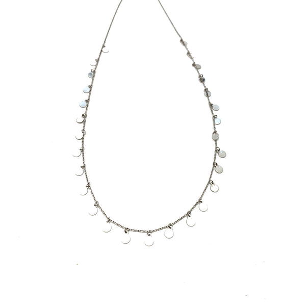 Plain Disc Shaker Necklace - Stone Heart 