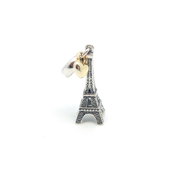 Eiffel Tower Dangling Charm Bead - Stone Heart 