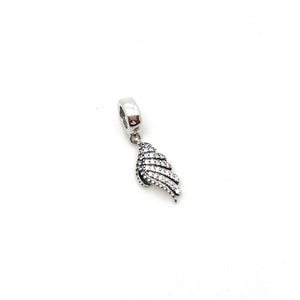 Crystal Wing Dangling Charm Bead - Stone Heart 