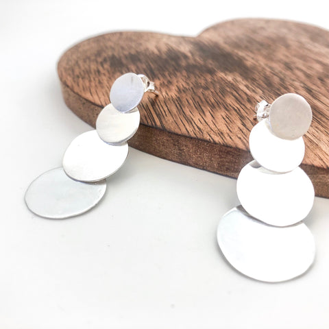 Indah Catur Disc Earring - Stone Heart 