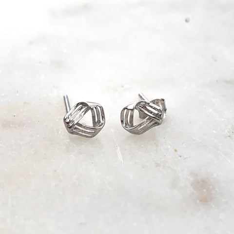 Twisted Circle Stud - Stone Heart 