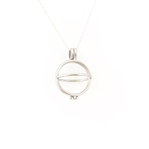 Hinged Cage Pendant - Stone Heart 