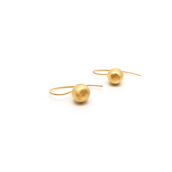 Satin Hook Earrings - Gold - Stone Heart 