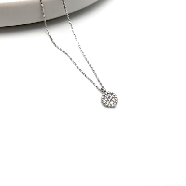 Elegant Disc Necklace - Stone Heart 