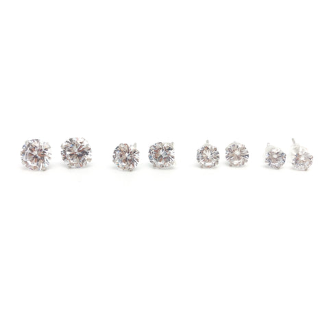 CZ Studs - Stone Heart 