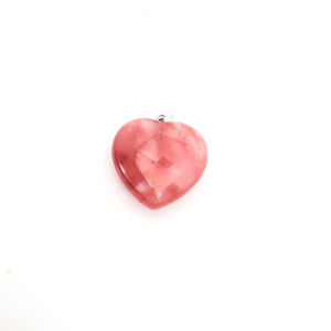 Heart Pendant Cherry Quartz - Large - Stone Heart 