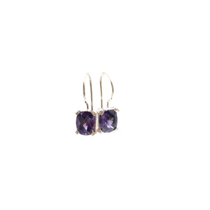 Coloured CZ Hanging Earrings - Stone Heart 