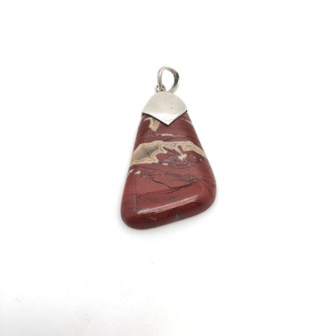 Red Jasper (Brecciated) Pendant - Stone Heart 