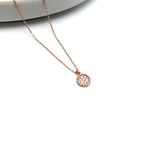 Elegant Disc Necklace - Stone Heart 