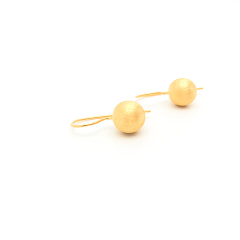 Satin Hook Earrings - Gold (Large) - Stone Heart 