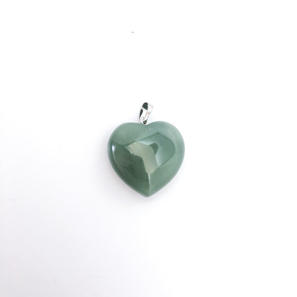 Heart Gemstone Pendant - Large - Stone Heart 