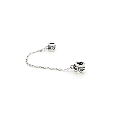 Linked Hearts Charm Safety Chain - Stone Heart 