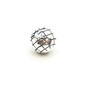 Globe Clip Charm Bead - Stone Heart 