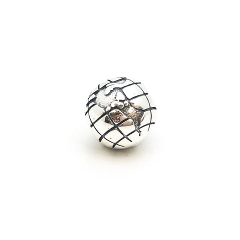 Globe Clip Charm Bead - Stone Heart 