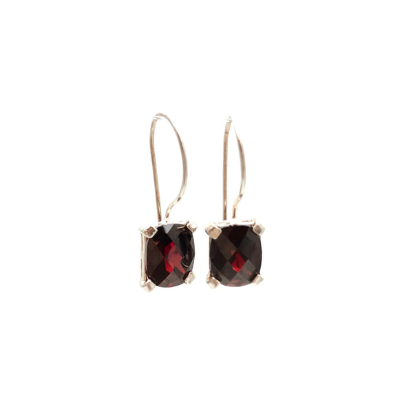 Coloured CZ Hanging Earrings - Stone Heart 