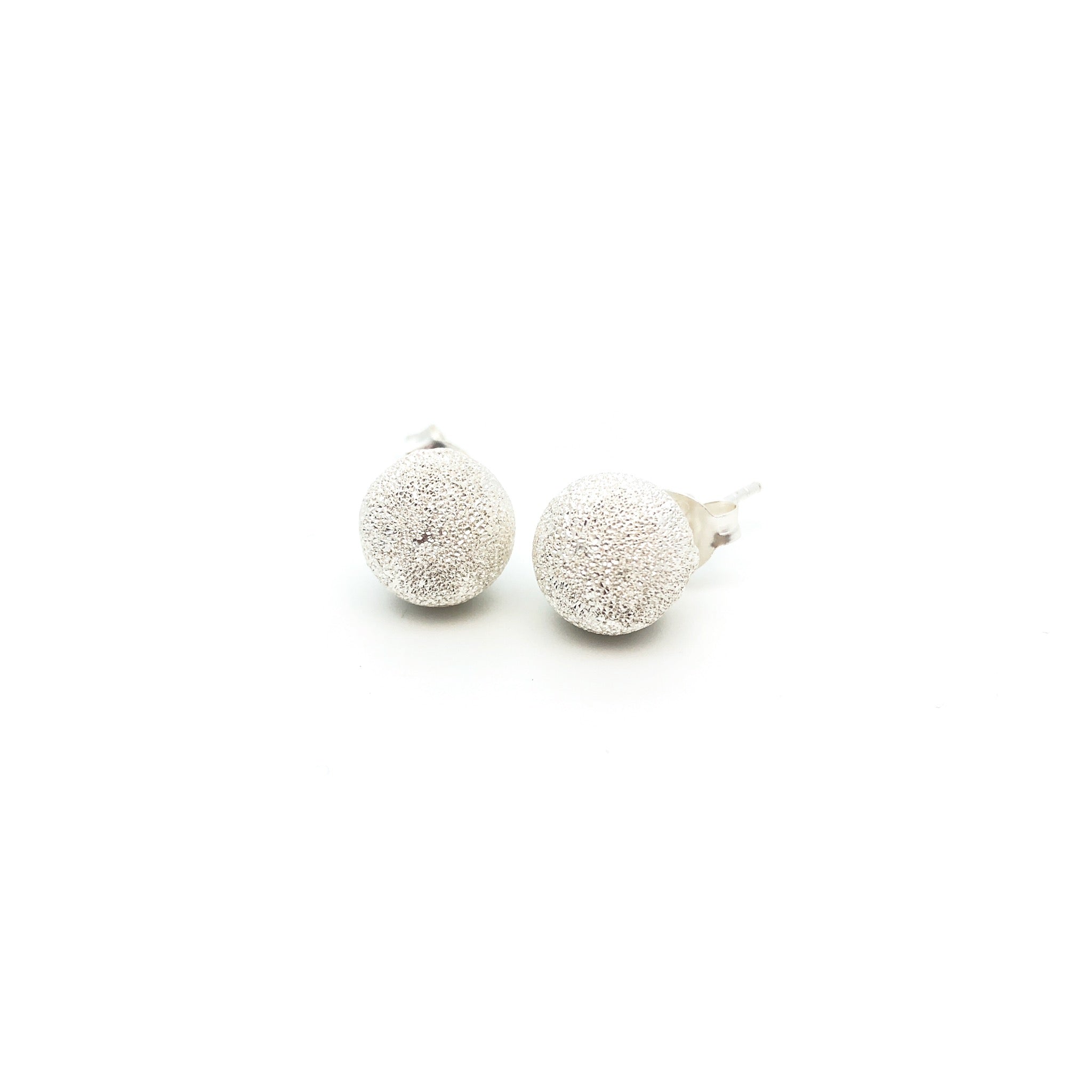 Stardust Silver (Large) Studs - Stone Heart 