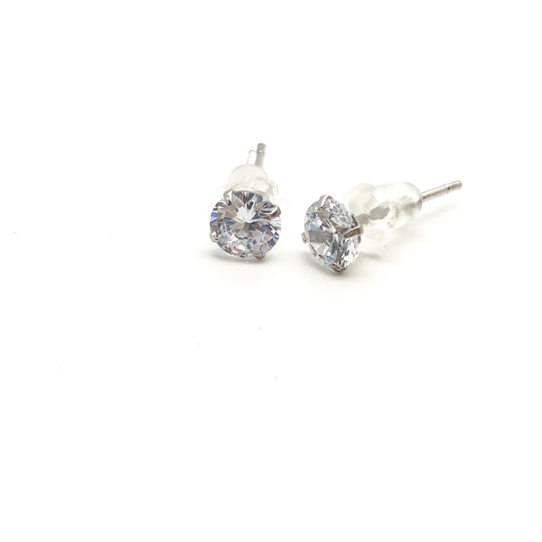 CZ Studs - Stone Heart 