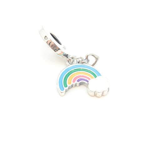 Rainbow with Cloud Dangling Charm Bead - Stone Heart 