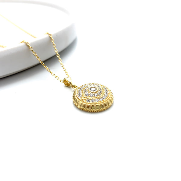 Glittering Evil Eye Medallion - Stone Heart 