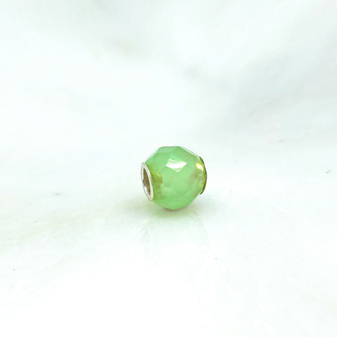 Gem Charm Bead - Green Fluorite - Stone Heart 