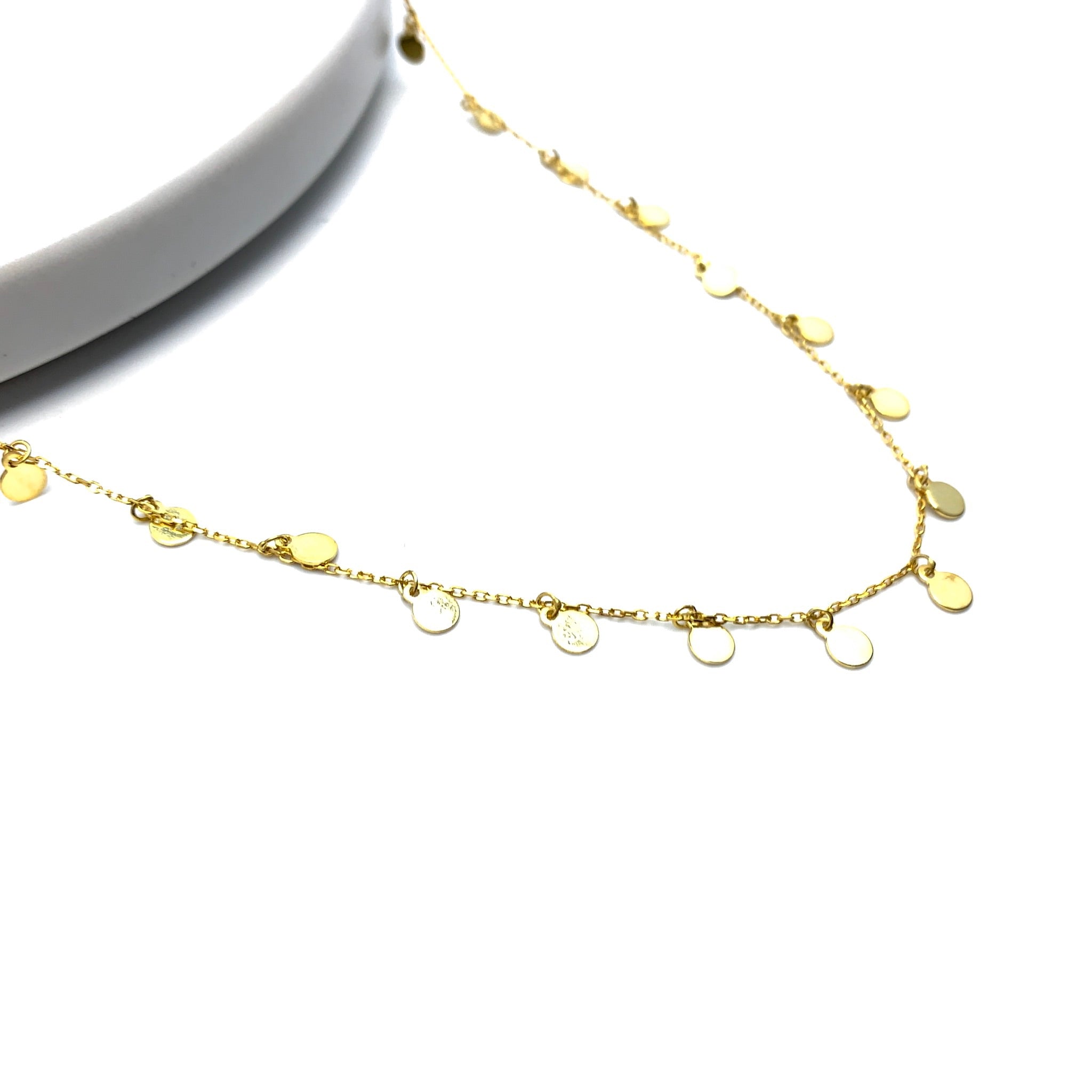 Plain Disc Shaker Necklace - Stone Heart 