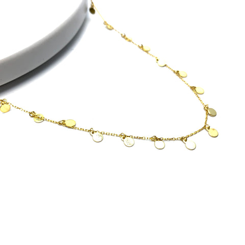 Plain Disc Shaker Necklace - Stone Heart 