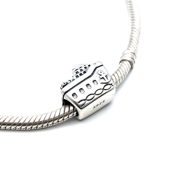 Cruise Ship Charm Bead - Stone Heart 