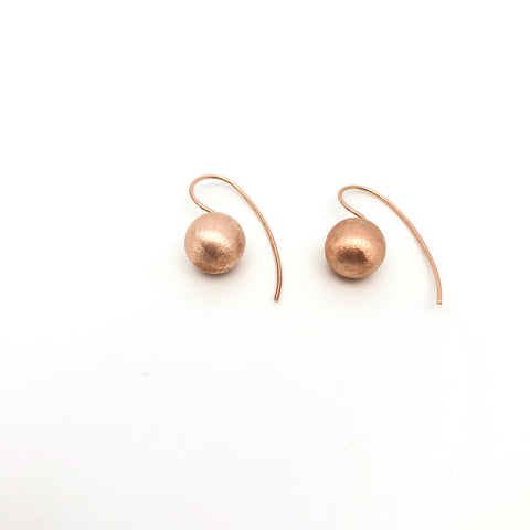 Satin Hook Earring - Rose Gold (Large) - Stone Heart 