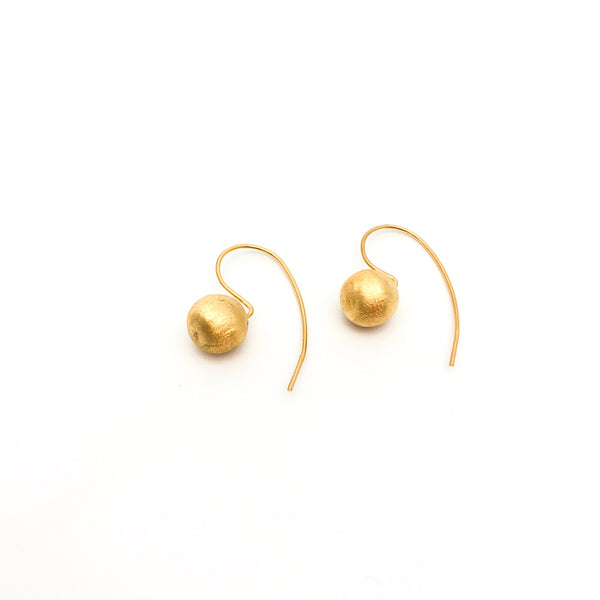 Satin Hook Earrings - Gold - Stone Heart 