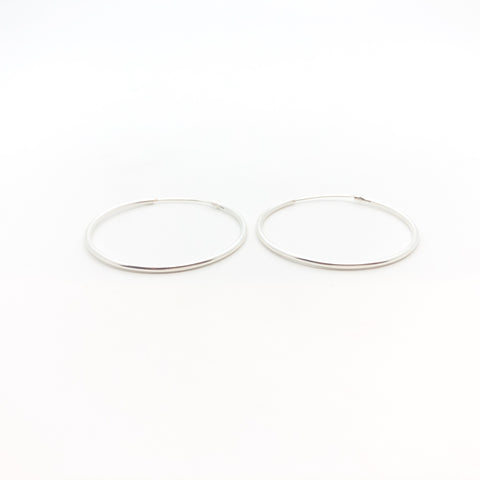 Hoop Earrings - Plain Medium - Stone Heart 