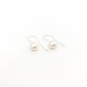 Satin Hook Earrings - Silver - Stone Heart 