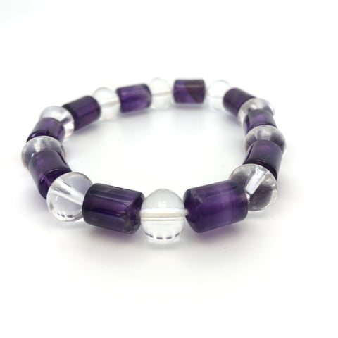 Amethyst & Crystal Bracelet - Stone Heart 