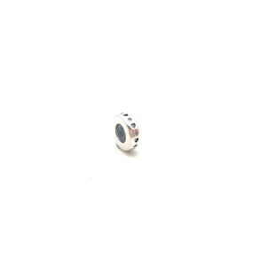 Heart and CZ Rondelle Spacer Charm - Stone Heart 