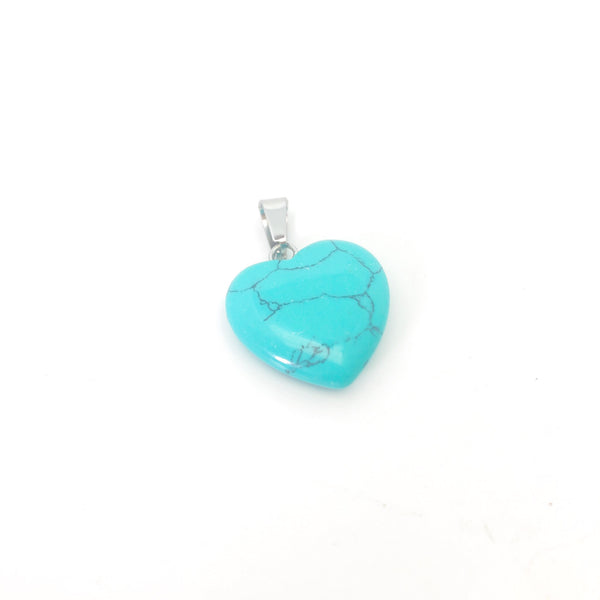 Heart Gemstone Pendant - Small - Stone Heart 