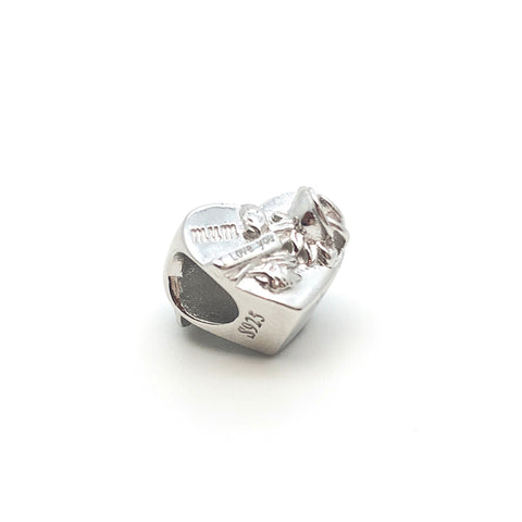 ‘Mum, I love you’ Charm Bead - Stone Heart 