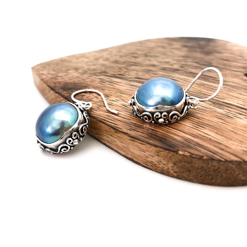 Mabé Bali Pearl Earring - Stone Heart 