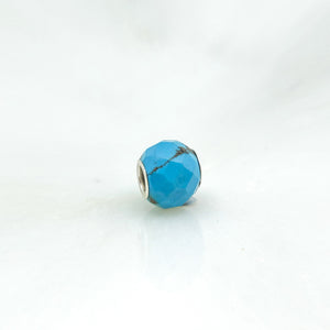 Gem Charm Bead - Turquoise - Stone Heart 