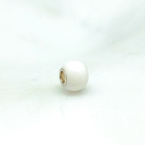 Gem Charm Bead - White Onyx - Stone Heart 