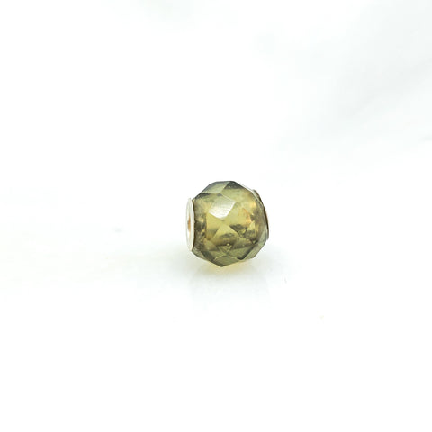 Gem Charm Bead - Smokey Quartz - Stone Heart 