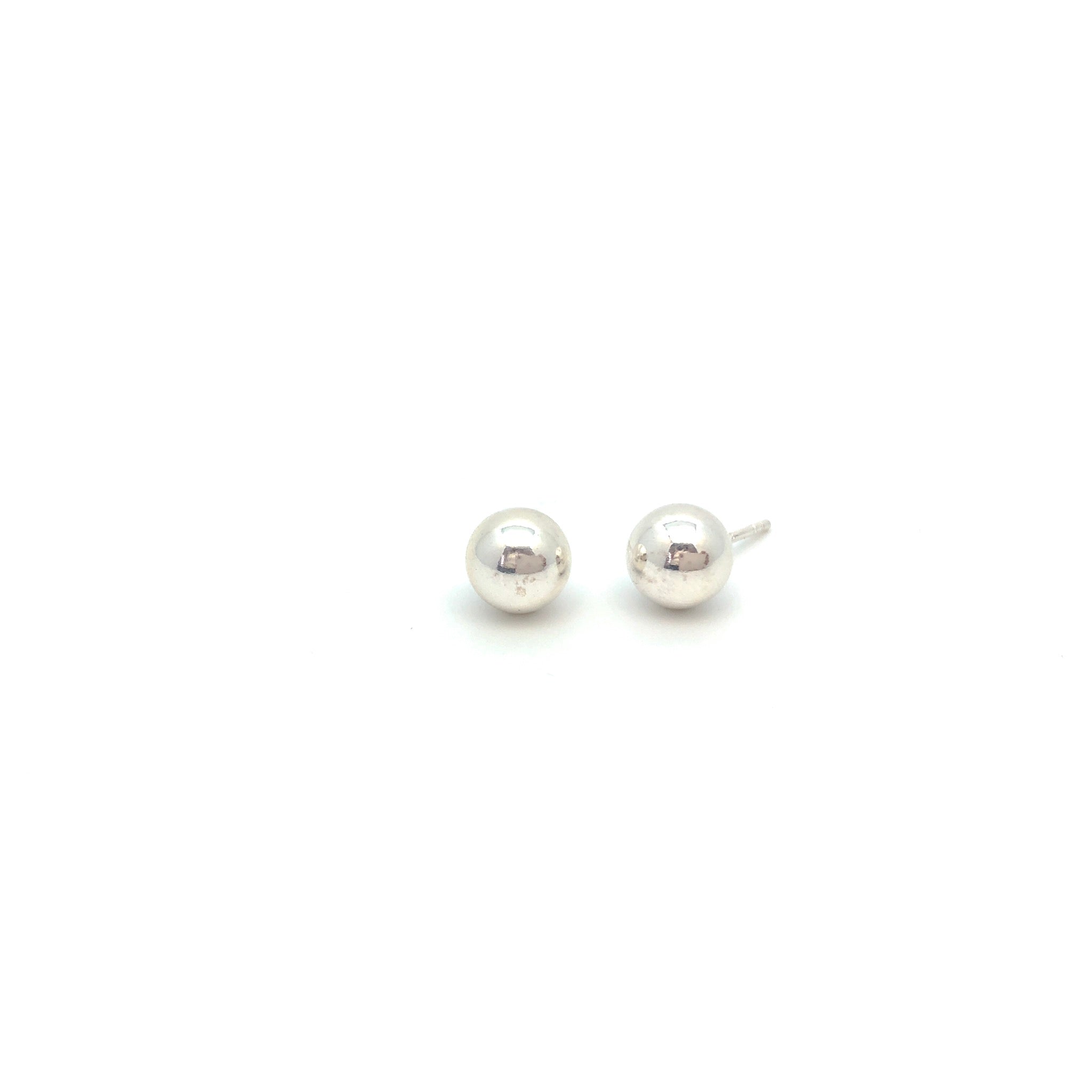 Plain Silver Studs - Stone Heart 