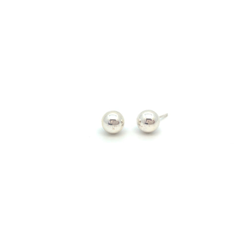Plain Silver Studs - Stone Heart 